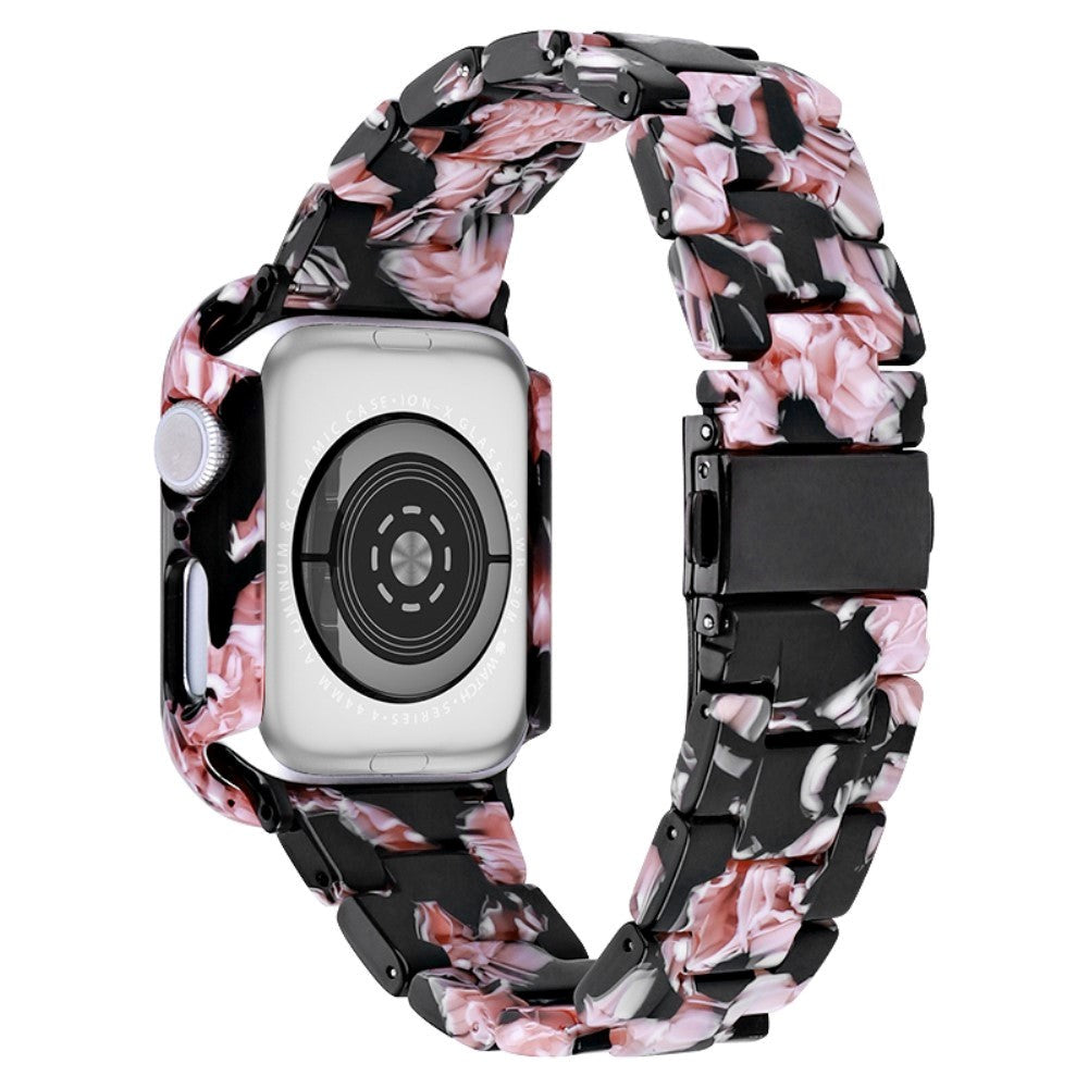 Apple Watch 9/8/7 (45mm) Resin Strap & Case - Black / Light Pink