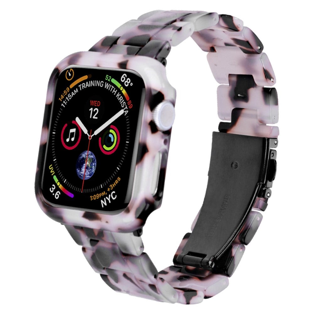 Apple Watch 9/8/7 (45mm) Resin Strap & Case - Black / Pink