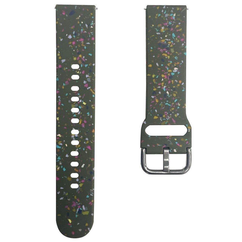 Smartwatch Silicone Universal Strap (22mm) w. Terrazzo Pattern - Green