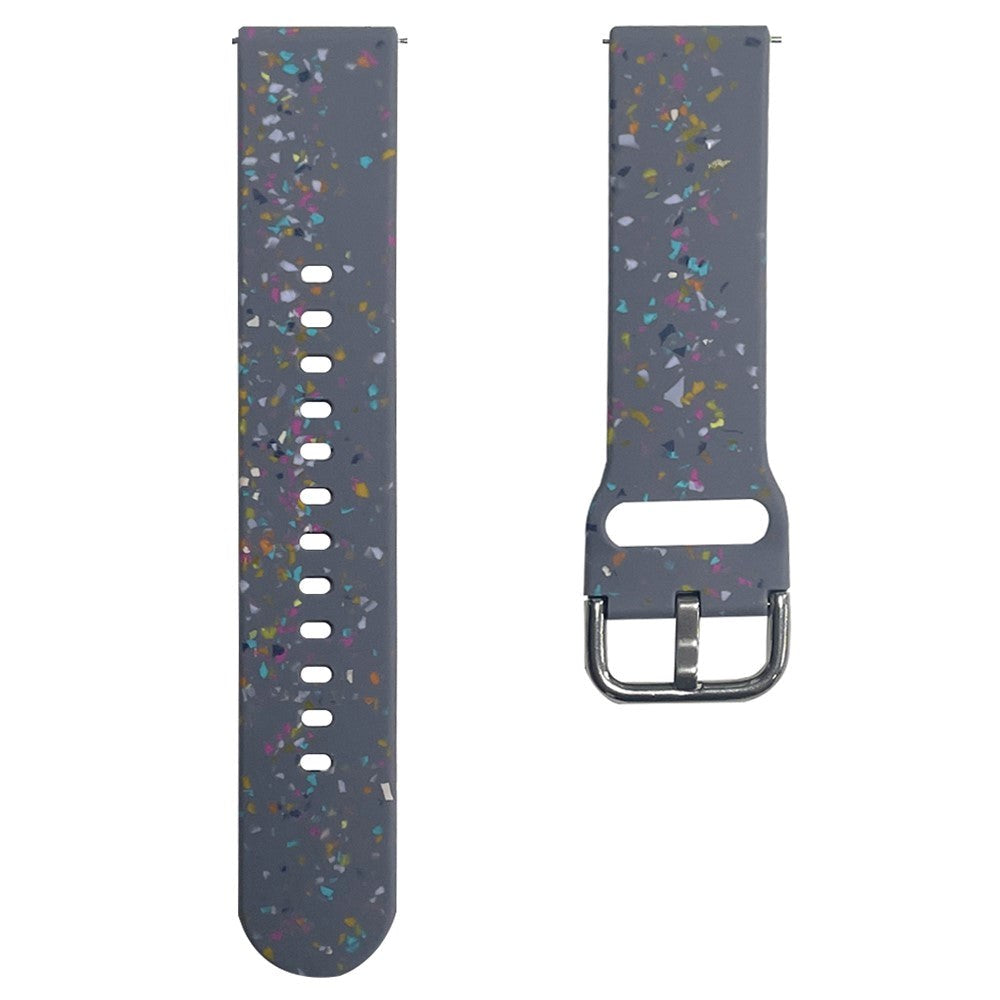 Smartwatch Silicone Universal Strap (20mm) w. Terrazzo Pattern - Greyish Blue