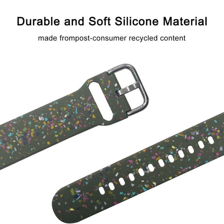 Smartwatch Silicone Universal Strap (20mm) w. Terrazzo Pattern - Green