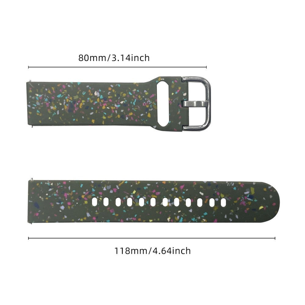 Smartwatch Silicone Universal Strap (20mm) w. Terrazzo Pattern - Green