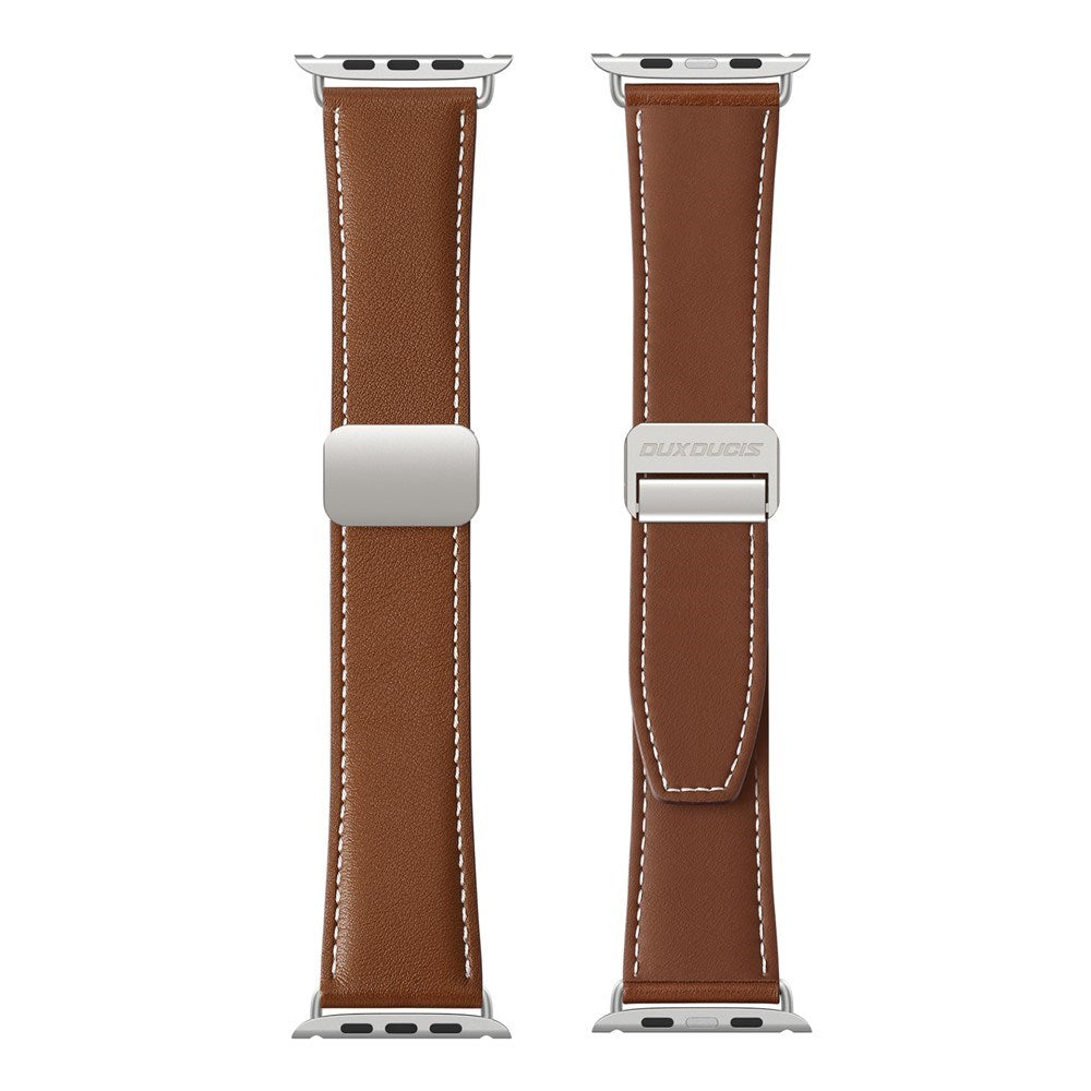 Apple Watch (38/40/SE/41/42mm) DUX DUCIS Faux Leather Watch Strap - Brown
