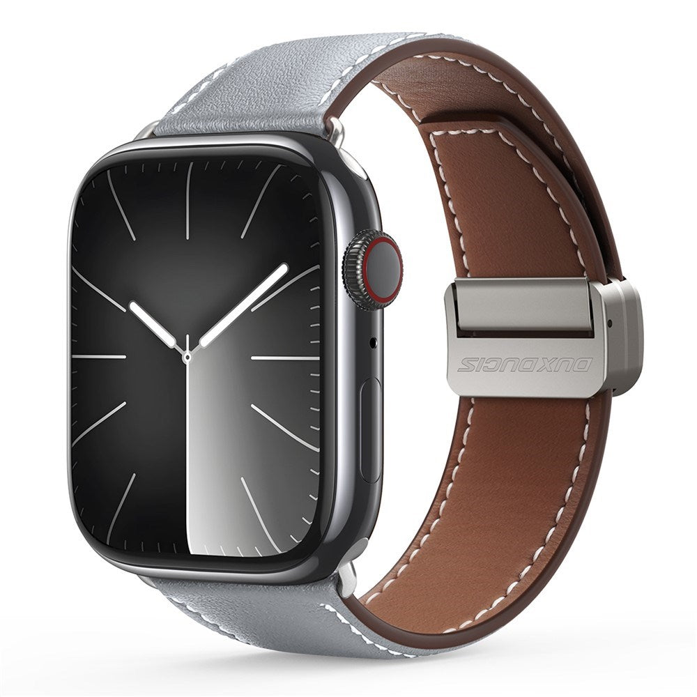 Apple Watch (38/40/SE/41/42mm) DUX DUCIS Faux Leather Watch Strap - Grey