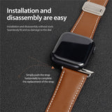 Apple Watch (42/44/SE/45/46/49mm) DUX DUCIS Faux Leather Watch Strap - Brown