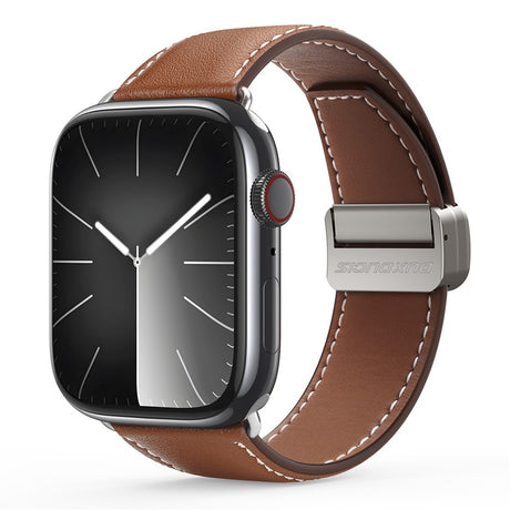 Apple Watch (42/44/SE/45/46/49mm) DUX DUCIS Faux Leather Watch Strap - Brown