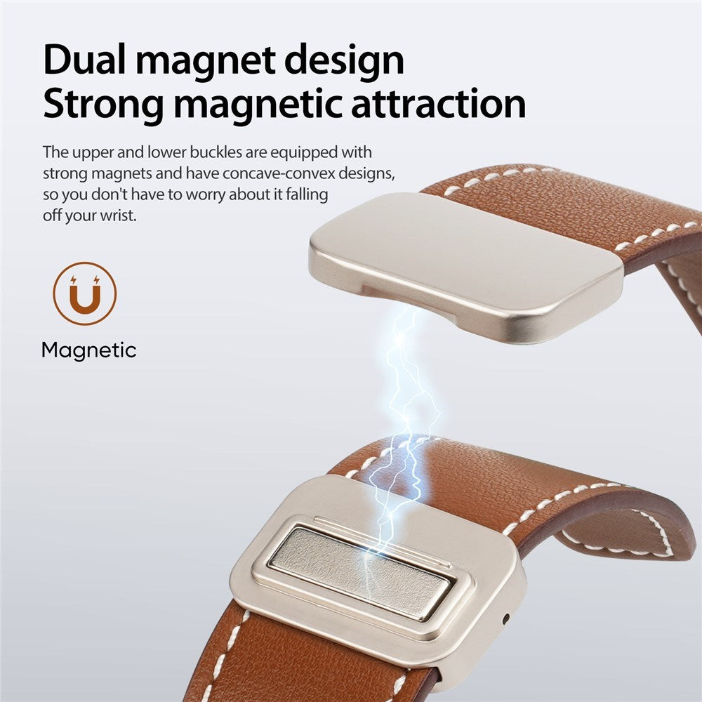 Apple Watch (42/44/SE/45/46/49mm) DUX DUCIS Faux Leather Watch Strap - Brown