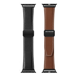 Apple Watch (42/44/SE/45/46/49mm) DUX DUCIS Faux Leather Watch Strap - Black