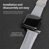 Apple Watch (42/44/SE/45/46/49mm) DUX DUCIS Faux Leather Watch Strap - Grey