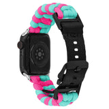 Apple Watch (42/44/SE/45/46/49mm) EIDERWOOD Braided Nylon Watch Strap - Blue / Pink