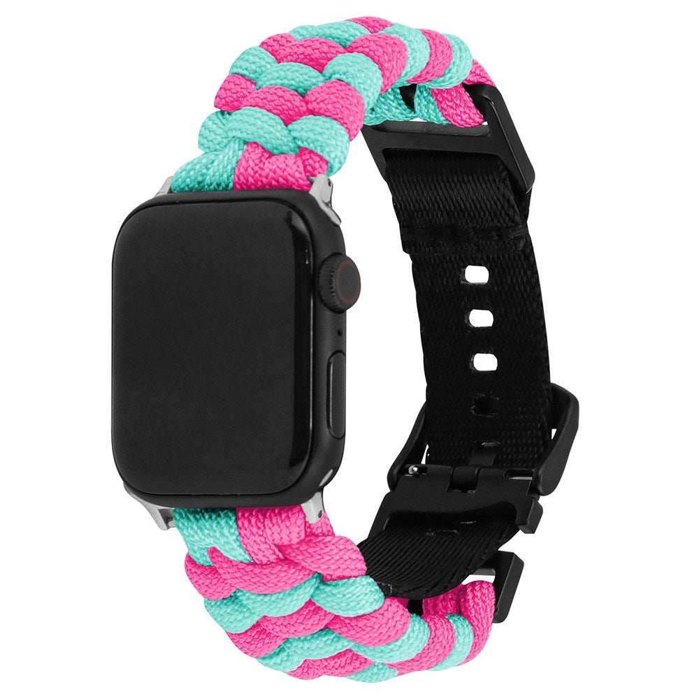 Apple Watch (42/44/SE/45/46/49mm) EIDERWOOD Braided Nylon Watch Strap - Blue / Pink