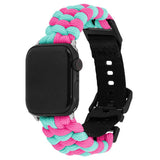Apple Watch (42/44/SE/45/46/49mm) EIDERWOOD Braided Nylon Watch Strap - Blue / Pink