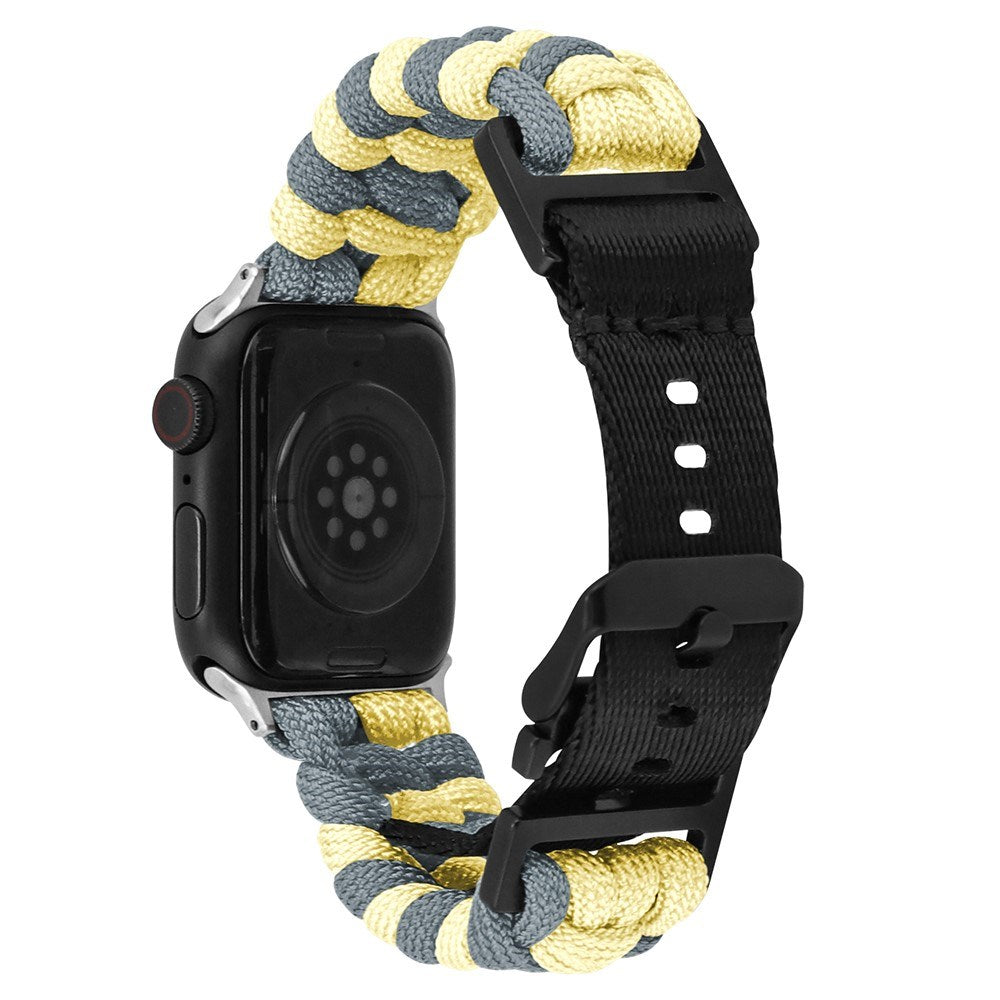 Apple Watch (42/44/SE/45/46/49mm) EIDERWOOD Braided Nylon Watch Strap - Yellow / Grey