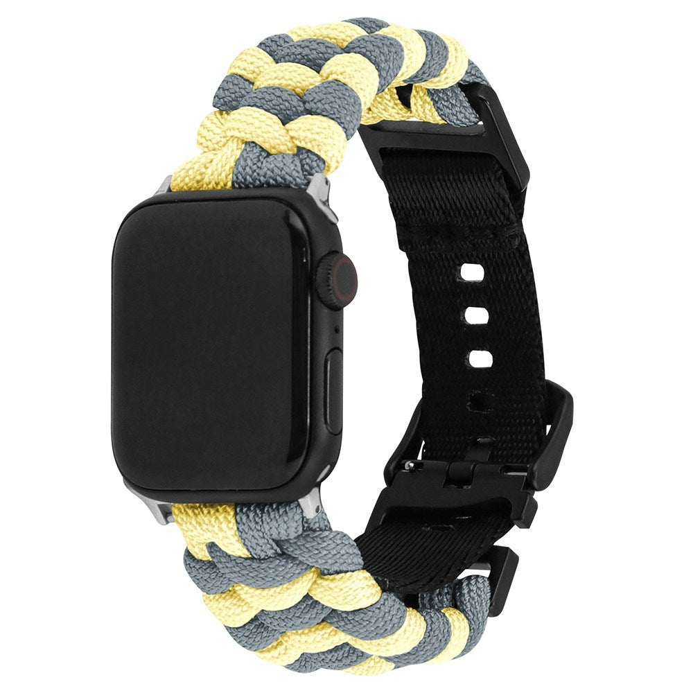 Apple Watch (42/44/SE/45/46/49mm) EIDERWOOD Braided Nylon Watch Strap - Yellow / Grey
