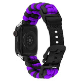Apple Watch (42/44/SE/45/46/49mm) EIDERWOOD Braided Nylon Watch Strap - Purple / Black