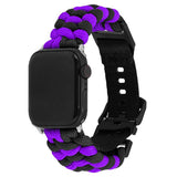 Apple Watch (42/44/SE/45/46/49mm) EIDERWOOD Braided Nylon Watch Strap - Purple / Black