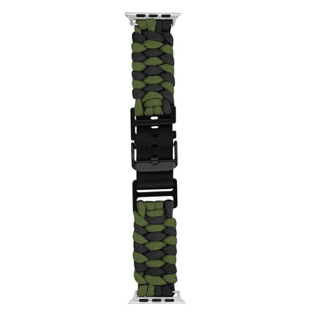 Apple Watch (42/44/SE/45/46/49mm) EIDERWOOD Braided Nylon Watch Strap - Green / Black