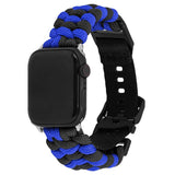 Apple Watch (42/44/SE/45/46/49mm) EIDERWOOD Braided Nylon Watch Strap - Blue / Black