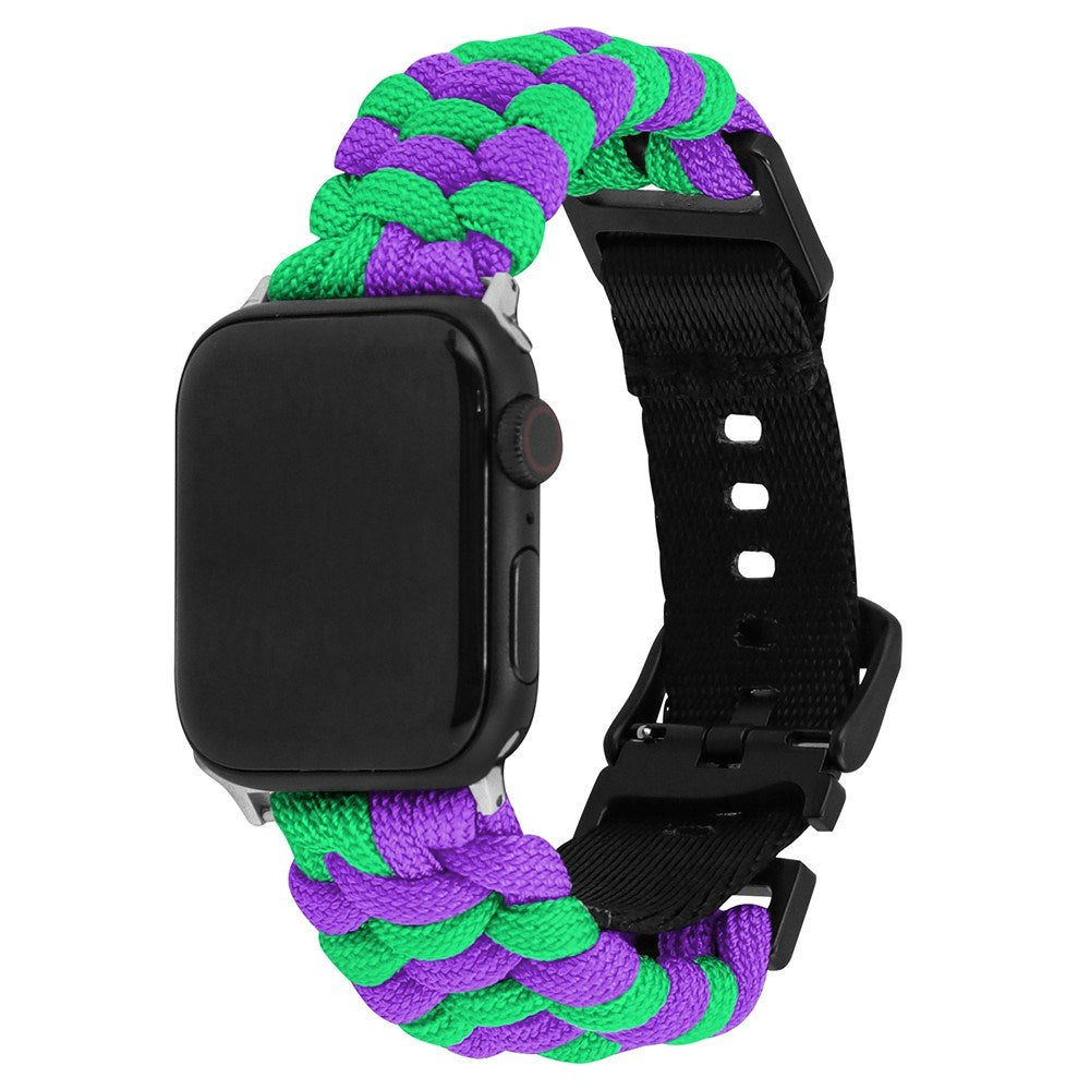 Apple Watch (42/44/SE/45/46/49mm) EIDERWOOD Braided Nylon Watch Strap - Purple / Green