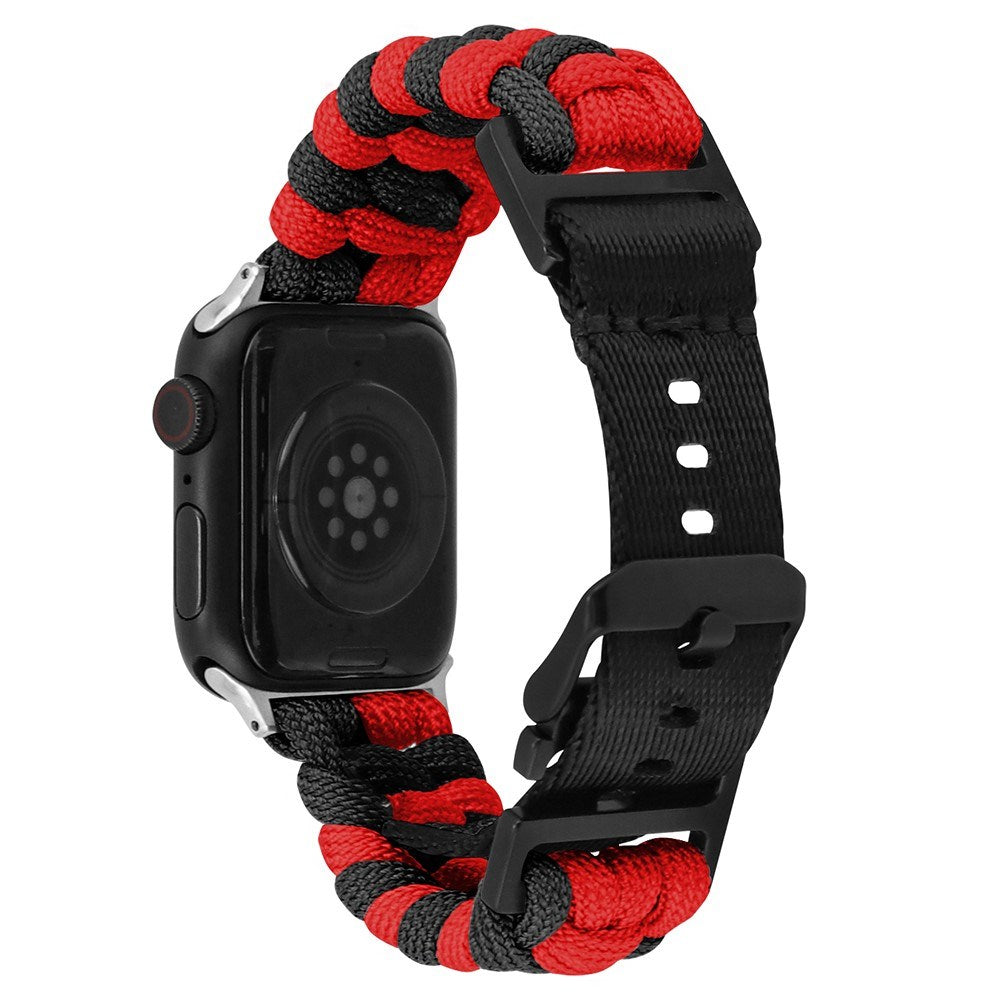 Apple Watch (42/44/SE/45/46/49mm) EIDERWOOD Braided Nylon Watch Strap - Red / Black