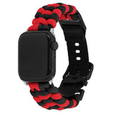 Apple Watch (42/44/SE/45/46/49mm) EIDERWOOD Braided Nylon Watch Strap - Red / Black