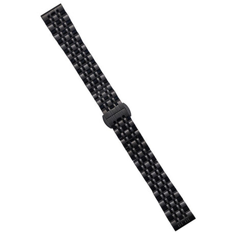 Universal 14mm Stainless Steel Smartwatch Strap w. Pattern - Black