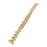 Universal 20mm Corrugated Metal Smartwatch Strap - Gold