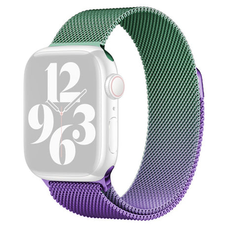 Apple Watch (38/40/SE/41/42mm) Gradient Magnetic Stainless Steel Strap - Purple / Green