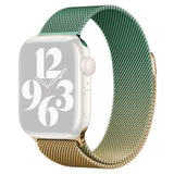 Apple Watch (38/40/SE/41/42mm) Gradient Magnetic Stainless Steel Strap - Gold / Green