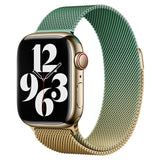 Apple Watch (38/40/SE/41/42mm) Gradient Magnetic Stainless Steel Strap - Gold / Green