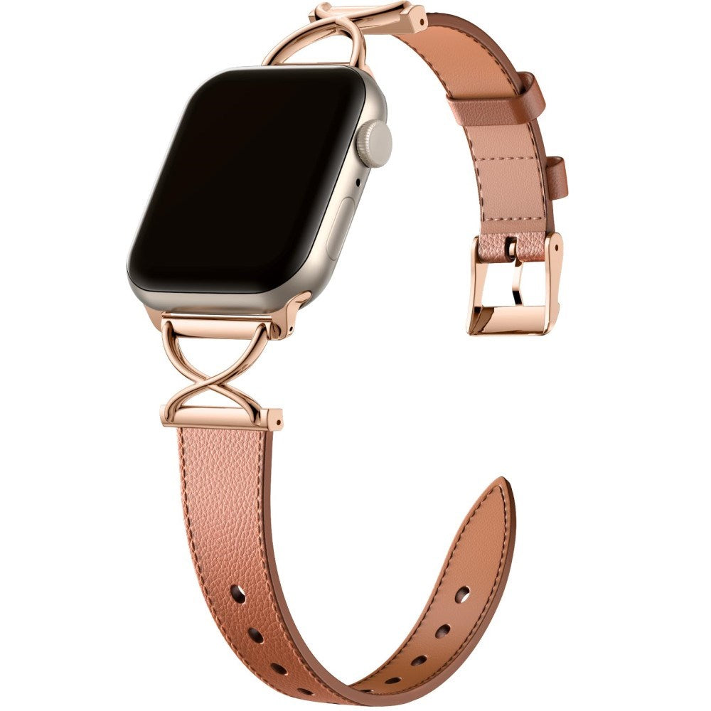 Apple Watch (38/40/SE/41/42mm) Neutral Artificial Leather Strap - Brown