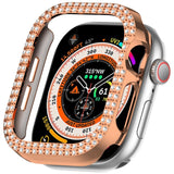 Apple Watch 10 (42mm) Plastic Case - Rose Gold / Rhinestone