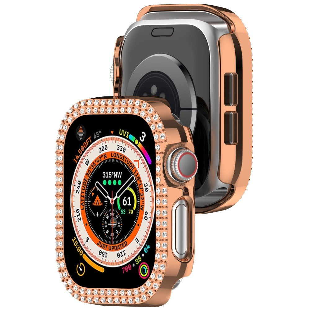 Apple Watch 10 (42mm) Plastic Case - Rose Gold / Rhinestone