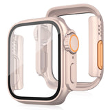 Apple Watch 11 / 10 (46mm) Hard Plastic Case with Built-In Screen Protector Glass - Rose Gold