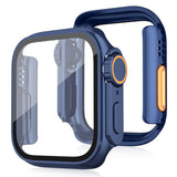 Apple Watch 11 / 10 (46mm) Hard Plastic Case with Built-In Screen Protector Glass - Blue