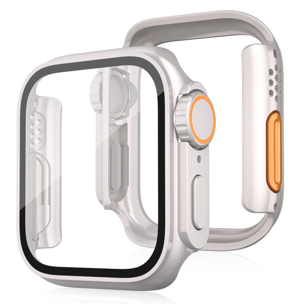 Apple Watch 11 / 10 (46mm) Hard Plastic Case with Built-In Screen Protector Glass - Starlight