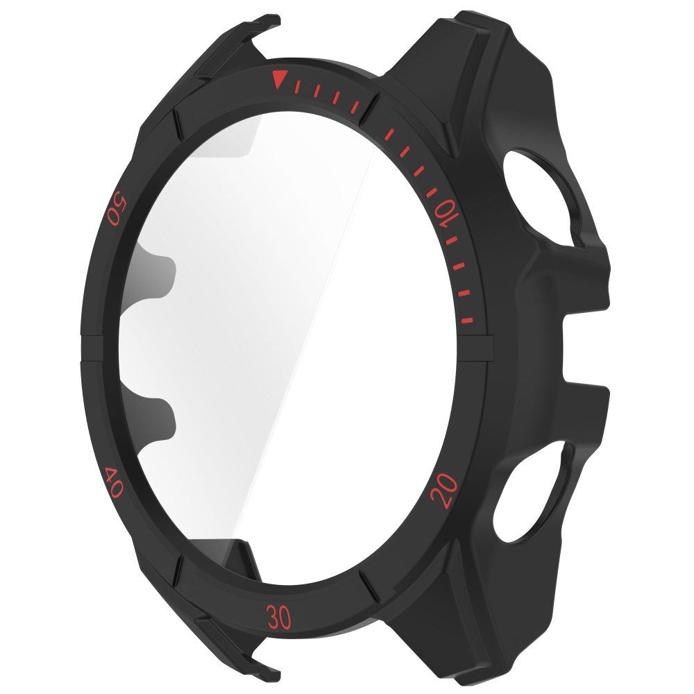Garmin Tactix 8 AMOLED (51mm) Hard Plastic Case with Screen Protector Glass - Black / Red