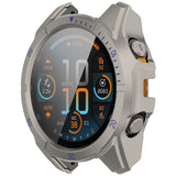 Garmin Tactix 8 AMOLED (51mm) Hard Plastic Case with Screen Protector Glass - Titanium / Blue