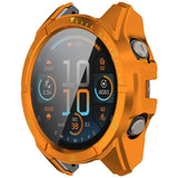 Garmin Tactix 8 AMOLED (47mm) Hard Plastic Case with Screen Protector Glass - Orange / Yellow