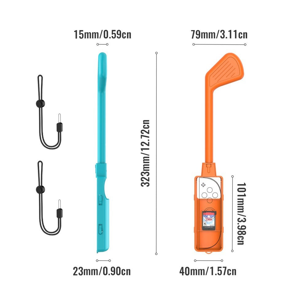 Golf Club for Nintendo Switch 2 Controller - 2 pcs - Blue / Orange