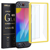 Nintendo Switch 2 Screen Protector Glass with Mounting Frame - 2 pcs. - Transparent