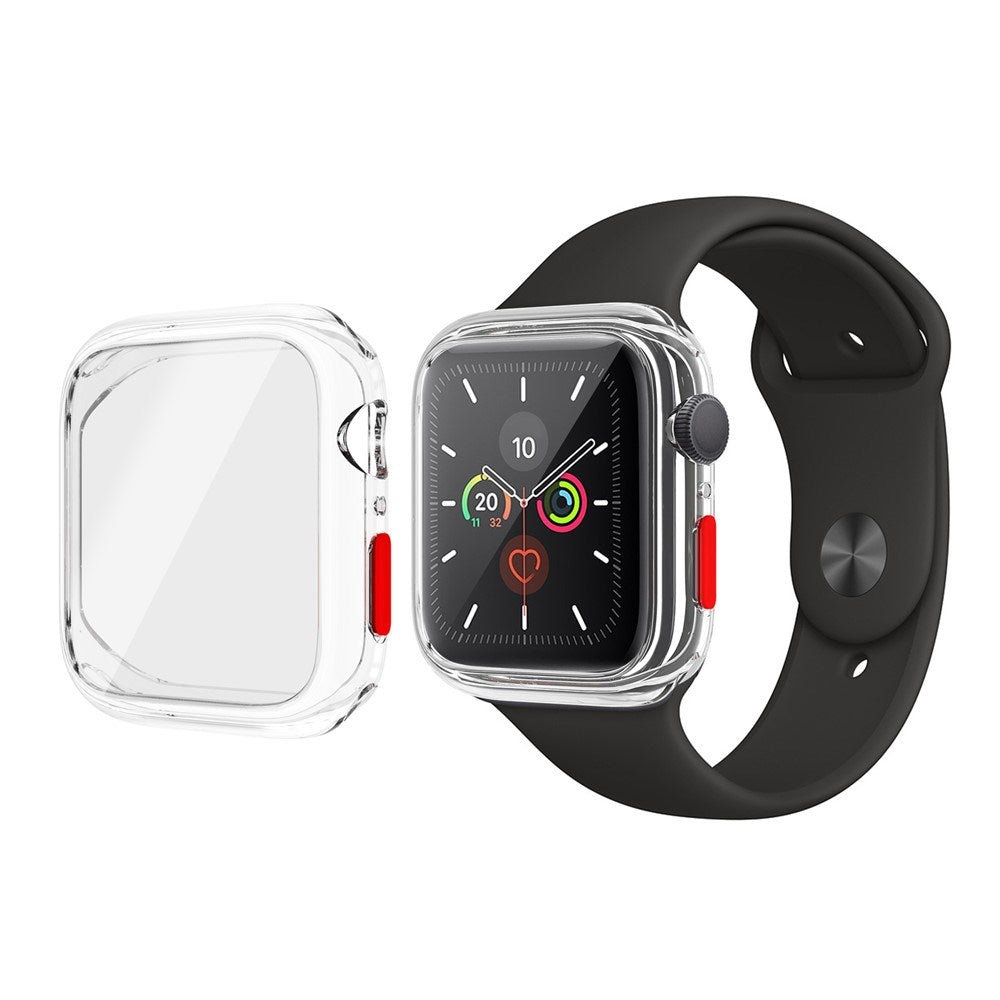 Apple Watch SE / 6 / 5 / 4 (44mm) Flexible Plastic Case with Tempered Screen Protector Glass - Transparent