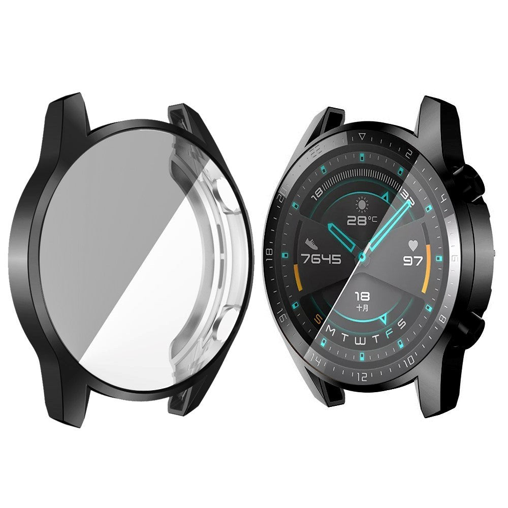 Huawei Watch GT2 (46mm) Flexible Plastic Case w. Screen Protector - Black