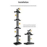 Universal Holder for 8 x Game Consoles with 3 x USB-A - Black