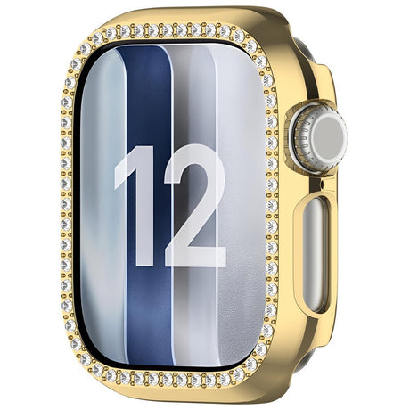 Apple Watch Series 12 (46mm) Hard Plastic Case - Gold & Rhinestones