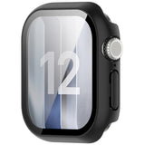Apple Watch Series 12 (42mm) Hard Plastic Case with Built-In Screen Protector Glass - Black