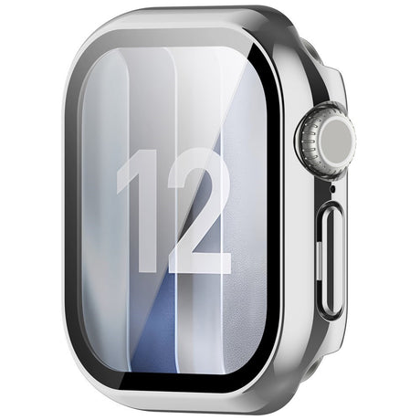 Apple Watch Series 12 (42mm) Hard Plastic Case with Built-In Screen Protector Glass - Silver