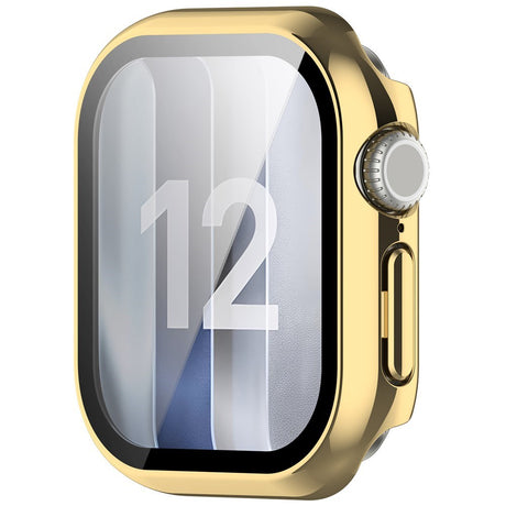 Apple Watch Series 12 (46mm) Hard Plastic Case with Built-In Screen Protector Glass - Gold