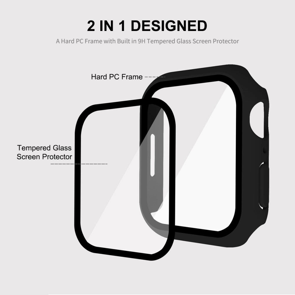 Enkay Apple Watch 8 / 7 (45mm) Case & Tempered Glass - Dark Blue