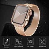 Apple Watch (40mm) Hard Plastic Case w. Built-in Screen Protector - Rose Gold & Rhinestones